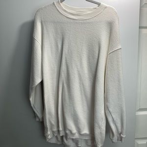 Aerie White ribbed oversized sweatshirt
